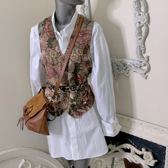 VINTAGE Linen Floral Vest - Picture 4 of 12